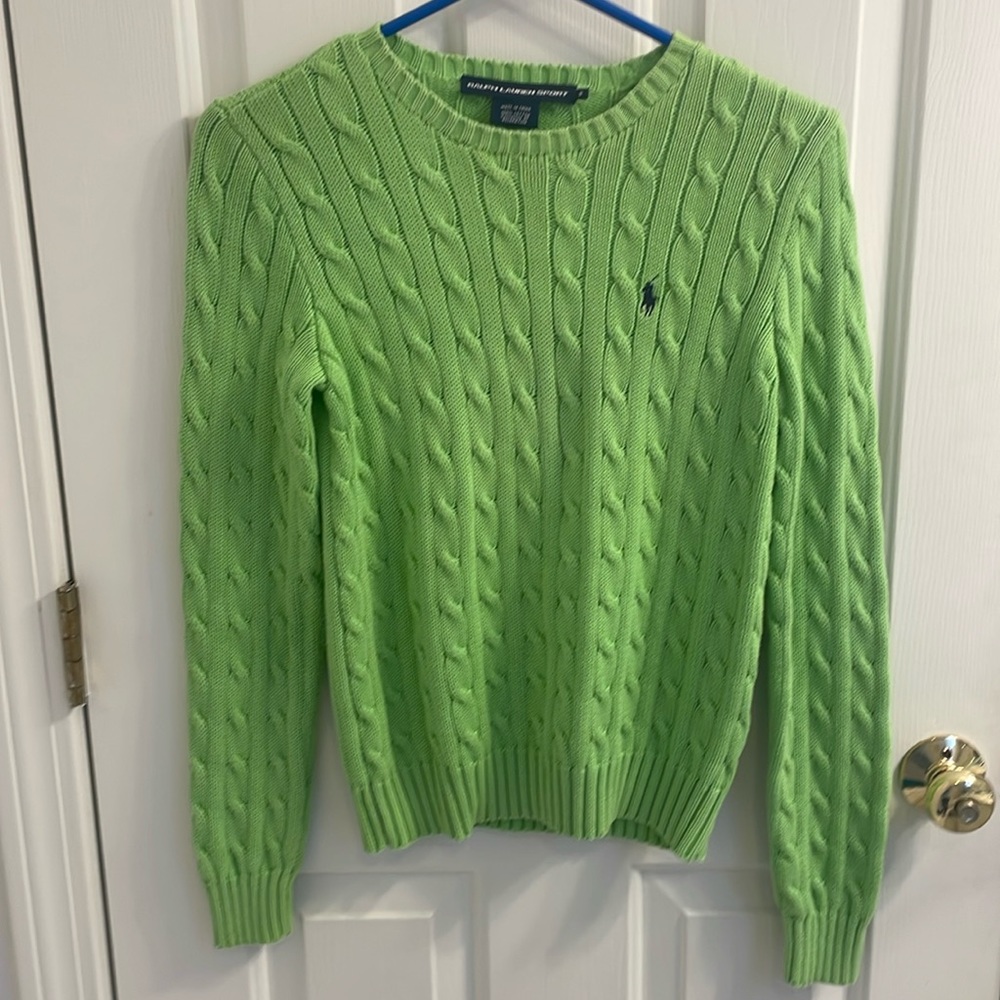 Ralph Lauren Sport Green cable knit sweater